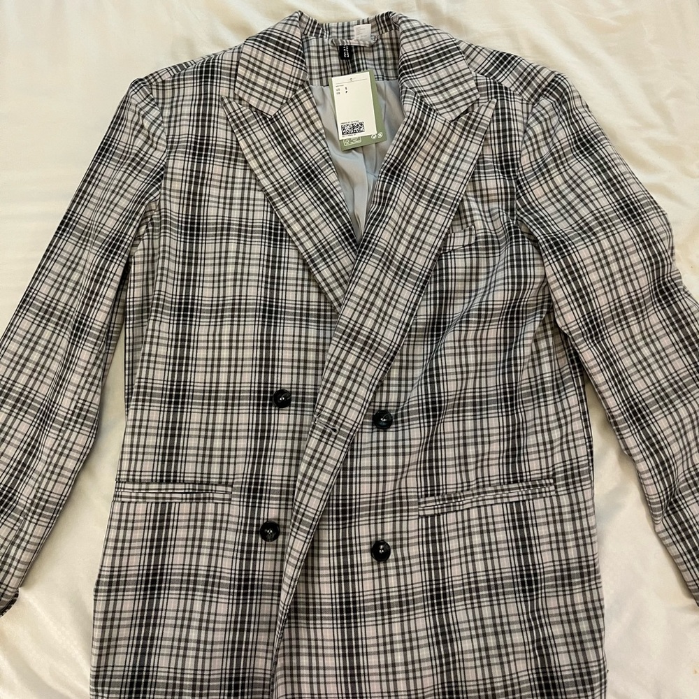 H&M plaid blazer